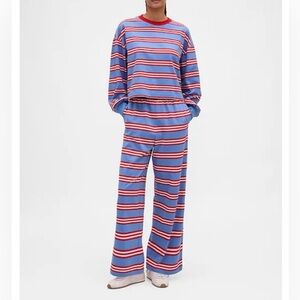 Gap heavy weight straight blue and red striped pants